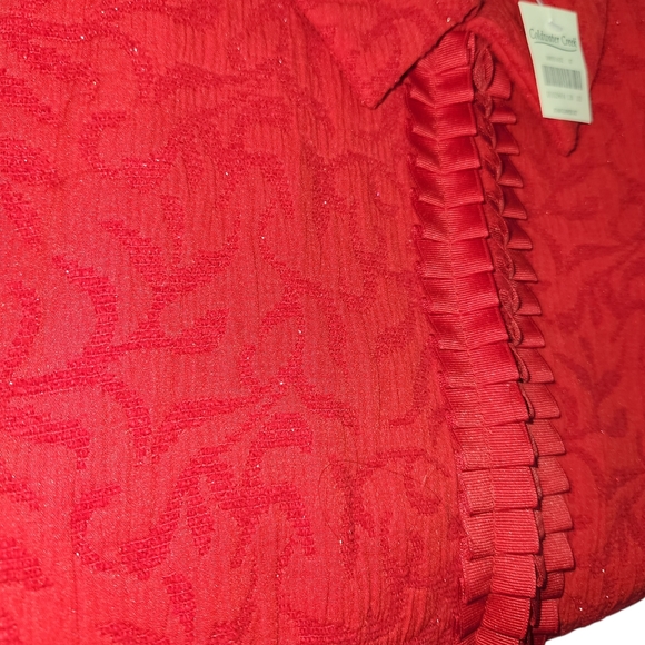 Coldwater Creek - NWT Red Textured Jacquard Ribbon Trim Blazer Jacket - Medium - Picture 7 of 11